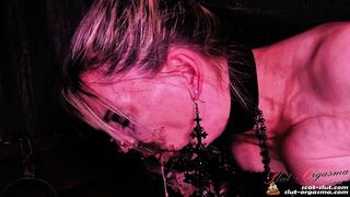 SlutOrgasma - Gothic shit play swallowing and dildo throating
