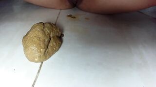 NataschaDirty - closeup of fat poop and clean with paper