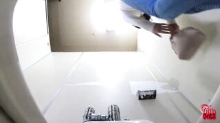 FF-420 03 No toilet paper in womens public toilets! Tracking their butts in the city and watching them walk uncomfortably after defecation