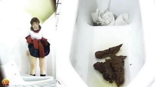 DLEE-225 03 Young schoolgirls and female students pooping on Japanese style toilet. Multi angle view voyeur