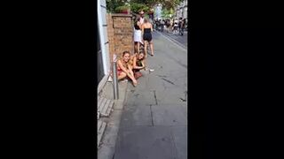 Pissing on the street corner