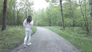 White Jeans in Forest