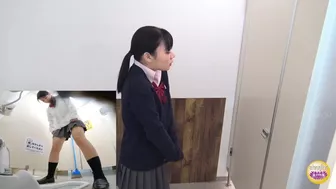 DLSL-494 04 School girls panicky run to restroom for emergency pee!