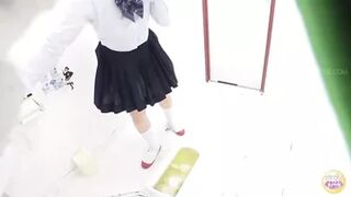DLSL-438 02 Girls’ school toilet broke down and overflowed with piss. Grossed out urination voyeur