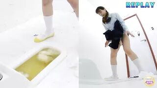 DLSL-438 01 Girls’ school toilet broke down and overflowed with piss. Grossed out urination voyeur