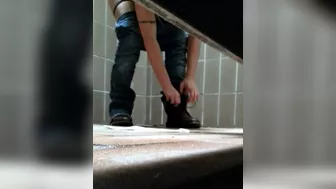 she has to change her shorts and tampon