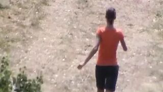 Woman in a motorhome searches a place