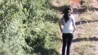 Mother and Daughter have to pee outside
