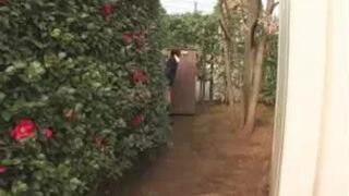 Japanese schoolgirl peeing in public