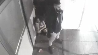 black girl peeing at the street
