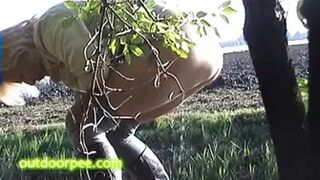 drunken girl piss outdoor