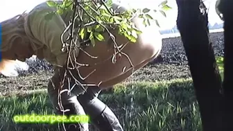 drunken girl piss outdoor