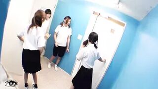 JD-03 02 Stealthy schoolgirls sneaky peeing in staff’s toilet