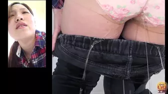 DLEE-103 01 Girls with incontinence wetting their pants. Multi view toilet voyeur