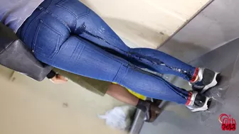 DLFF-290 01 Woman wet herself in the line to the toilet!