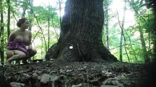 Girls Pissing Near The Tree 3