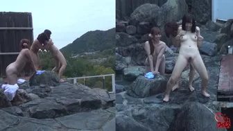 DLFF-249 02 Best girlfriends relaxing at Onsen. Friendly outdoor bath and urination
