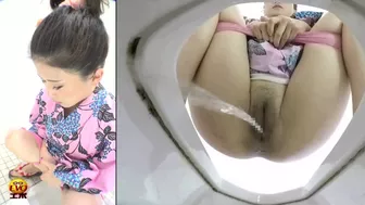 DLEE-182 03 Girls wearing yukata and peeing on toilet during summer festival