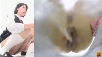 DLEE-238 03 Japanese style toilet voyeur: laser beam pee axis slamming in the toilet tank! School girls edition. VOL. 2