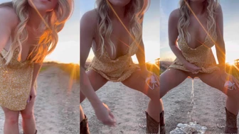 farmerali - peeing in a sundress and boots