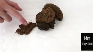 BDSMangel - Close View - SLOW teasing out poo