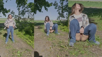 mystickate - Just look at this dirty girl, peeing by the road!