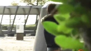 F15-22 01 Hot hips and erotic buttocks at sweet angles - outdoor pissing in half squatting position. (Invisible chair) VOL. 3