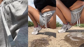 littlethicklily - Taking a quick pee on my walk!