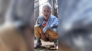 BlondieBlooms - Early morning pee session outside