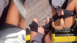 littlethicklily - Pissing out the side of the jeep and...