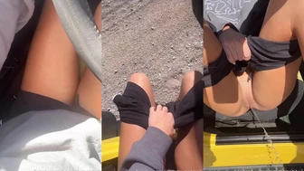littlethicklily - Pissing out the side of the jeep and...