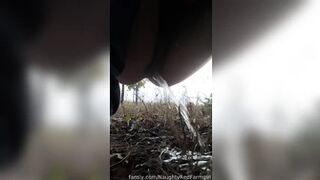 NaughtyRedFarmgirl - A new outdoors pee videos for you all to...