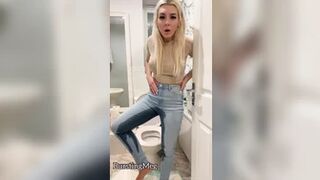 BurstingMeg - Stuck jeans wetting...