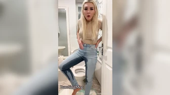 BurstingMeg - Stuck jeans wetting...