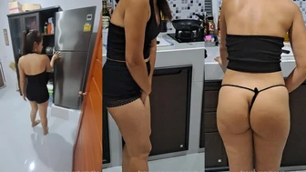 peecherrythai - I was such desperate to pee in the kitchen...