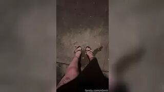 n0miii - I’m outside at night wearing high heels and...