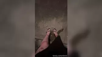 n0miii - I’m outside at night wearing high heels and...