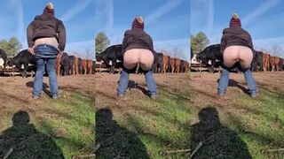 NaughtyRedFarmgirl - My neighbors cattle got a bit of a show...