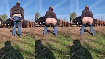 NaughtyRedFarmgirl - My neighbors cattle got a bit of a show...