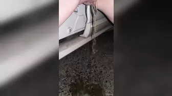 Piss-tits - A quick piss in the parking lot after my...