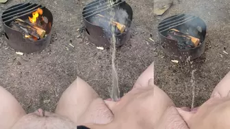Piss-tits - Pissing on the campfire #fyp #foryoupage...