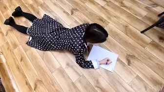 kinkysis - My Young Tight Pussy Pee on school notebook Ps...