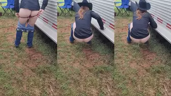 NaughtyRedFarmgirl - A huge pee video from the horse show the other...