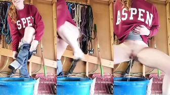 NaughtyRedFarmgirl - I could barely hold in this pee! Love when it...