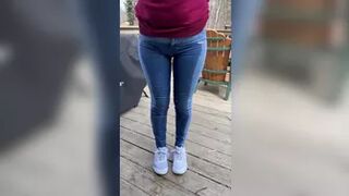 Wet Scarlet - Scarlet Has A Big Jeans Wetting Accident Outside!