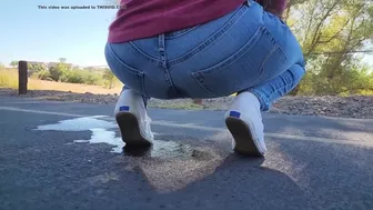 Two very public jeans wetting and a bed wetting of the same girl 02