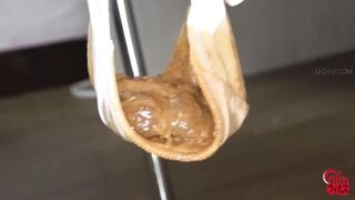 DLFF-686 04 Girls pantypooping: clear poop accumulating in see-through panties.