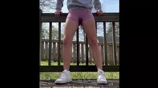 Pee outside in my gym shorts (melikai)