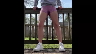 Pee outside in my gym shorts (melikai)