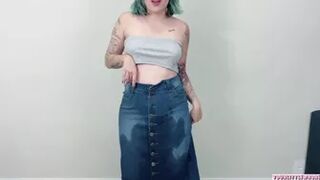 Lily Ann X - peeing 6 times on my long jeans skirt